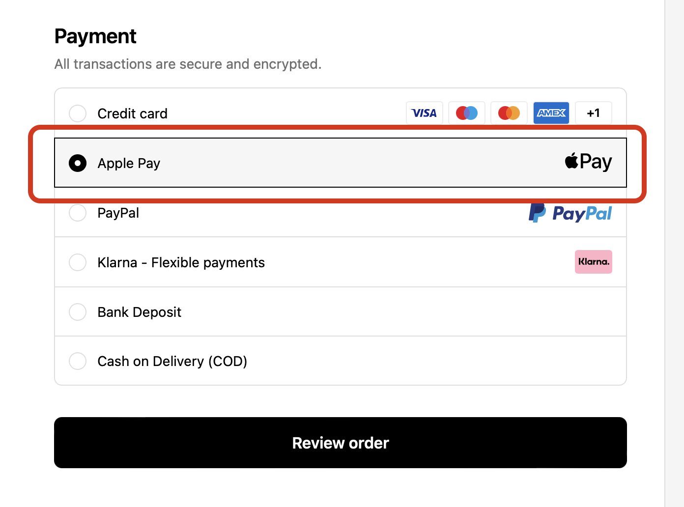 Apple Pay is now available as a payment method on Shopify