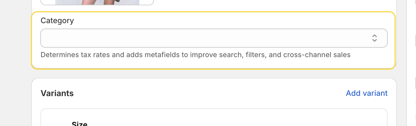 Product category – Shopify's Standard Product Taxonomy