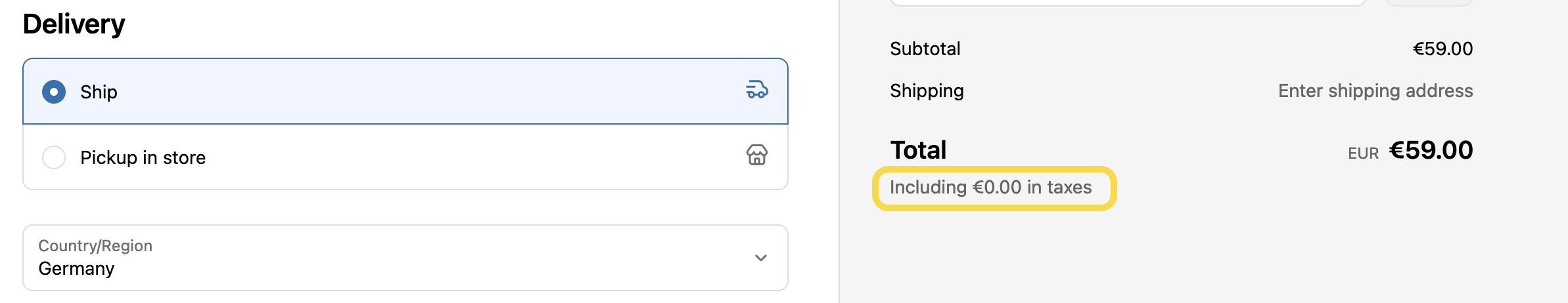 Final price on Shopify without taxes - checkout 