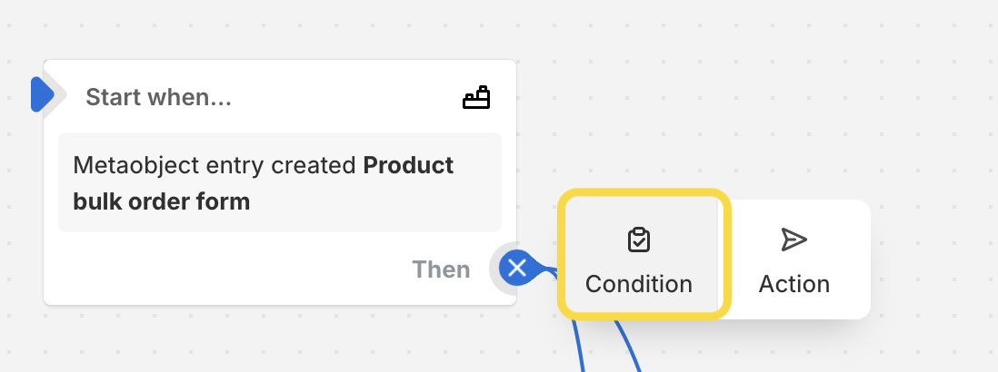 Adding a condition to a worflow created through Shopify flow app