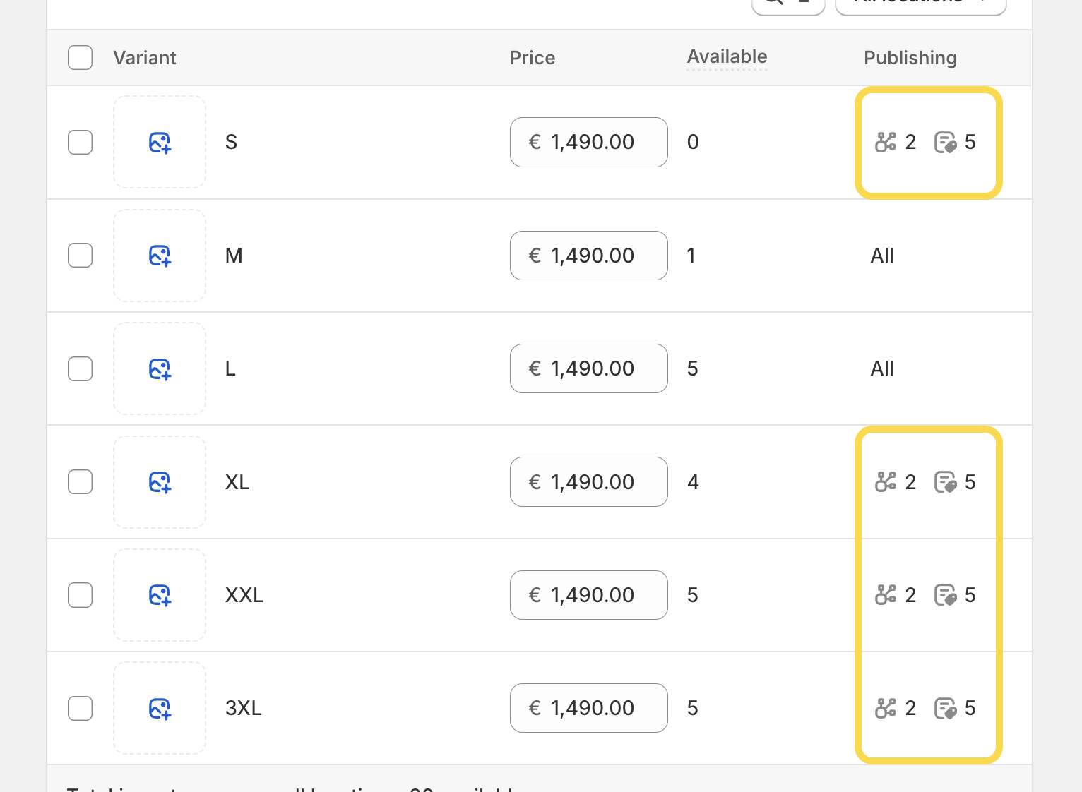 Unpublish product variants overview