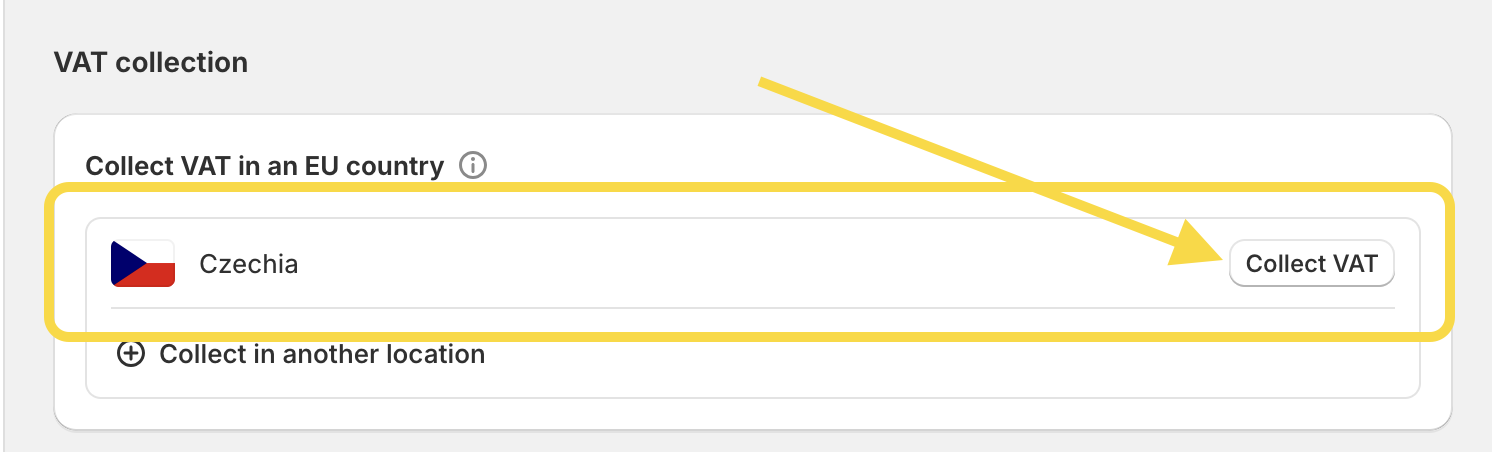 Enter your VAT ID in the Shopify admin