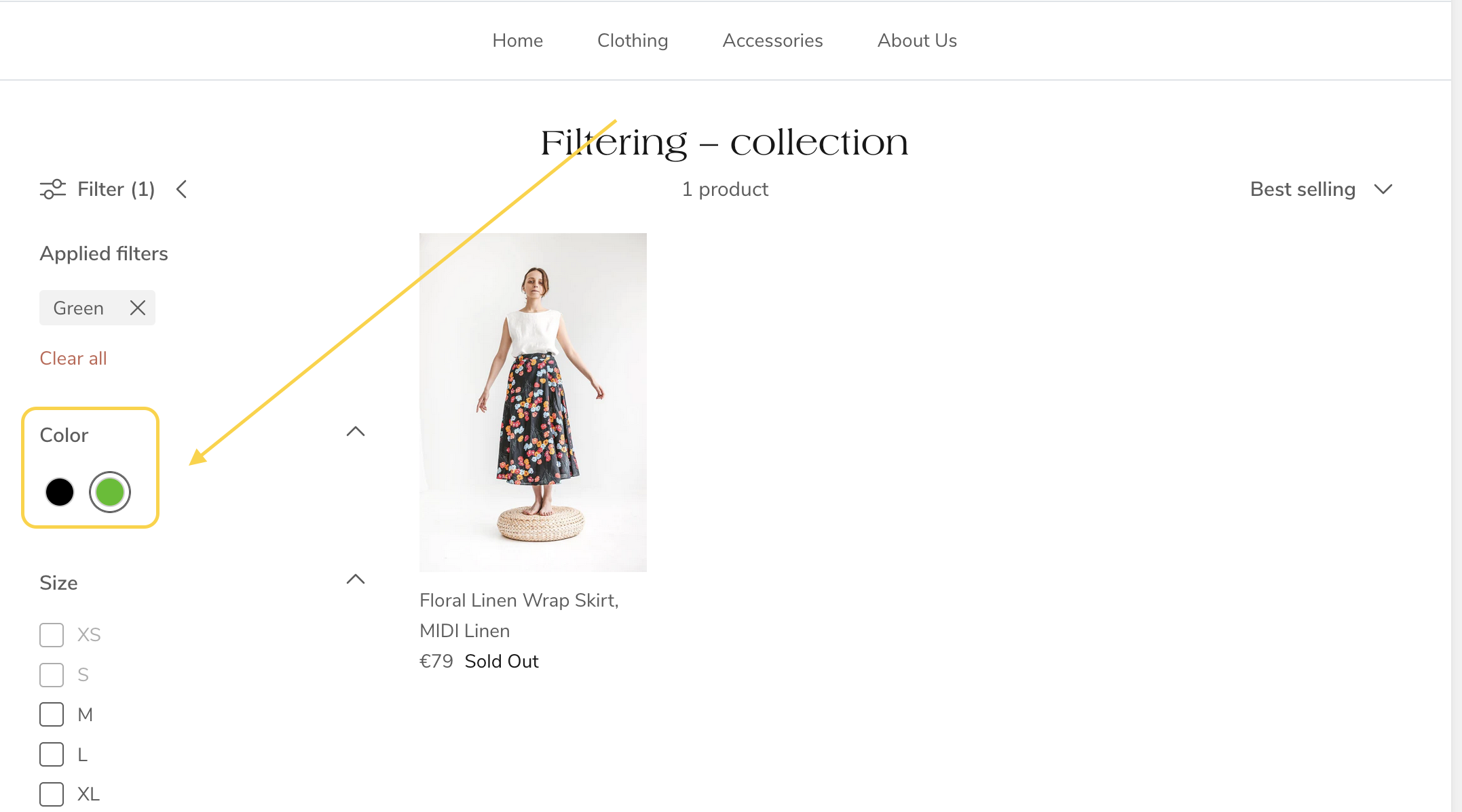 Using visual filters on collection pages