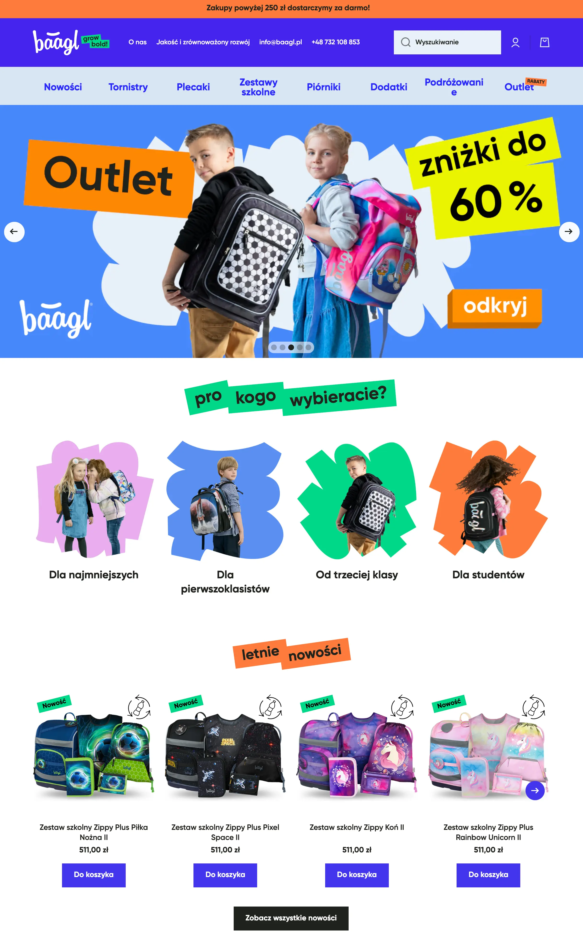 Screenshot of Baagl PL Shopify store