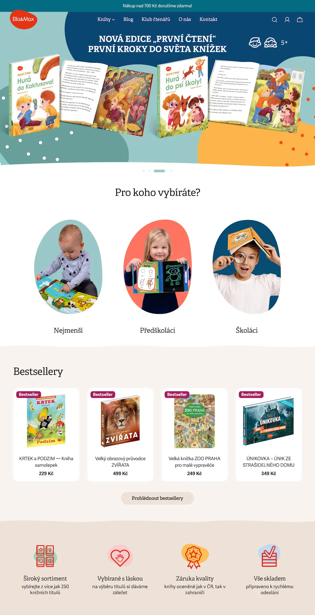 Screenshot of Ella&Max Shopify store