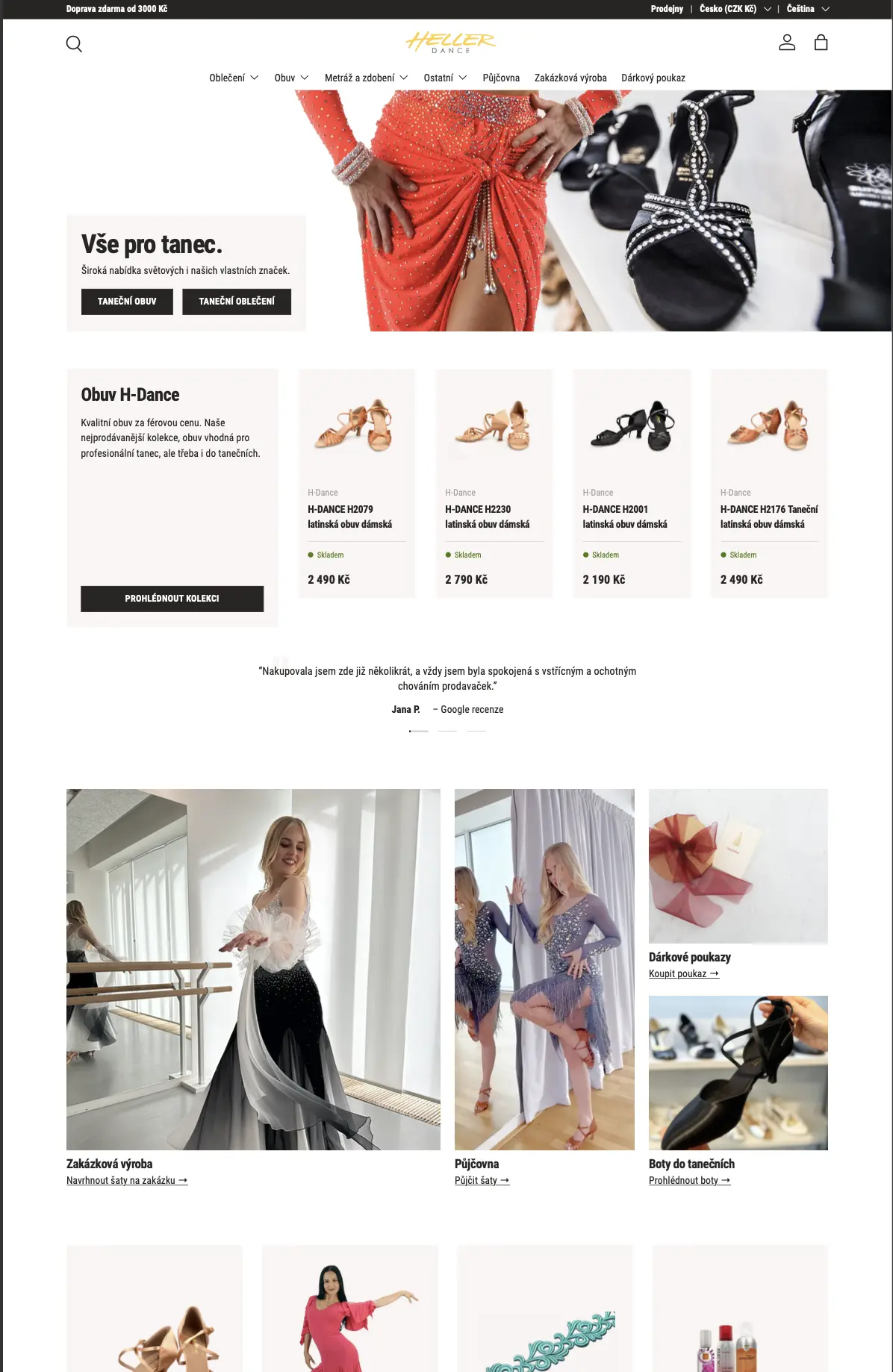 Screenshot of Hellerdance Shopify store